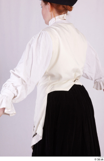  Photos Woman in Historical Dress 75 17th century Historical clothing upper body white gold shirt with decoration 0004.jpg